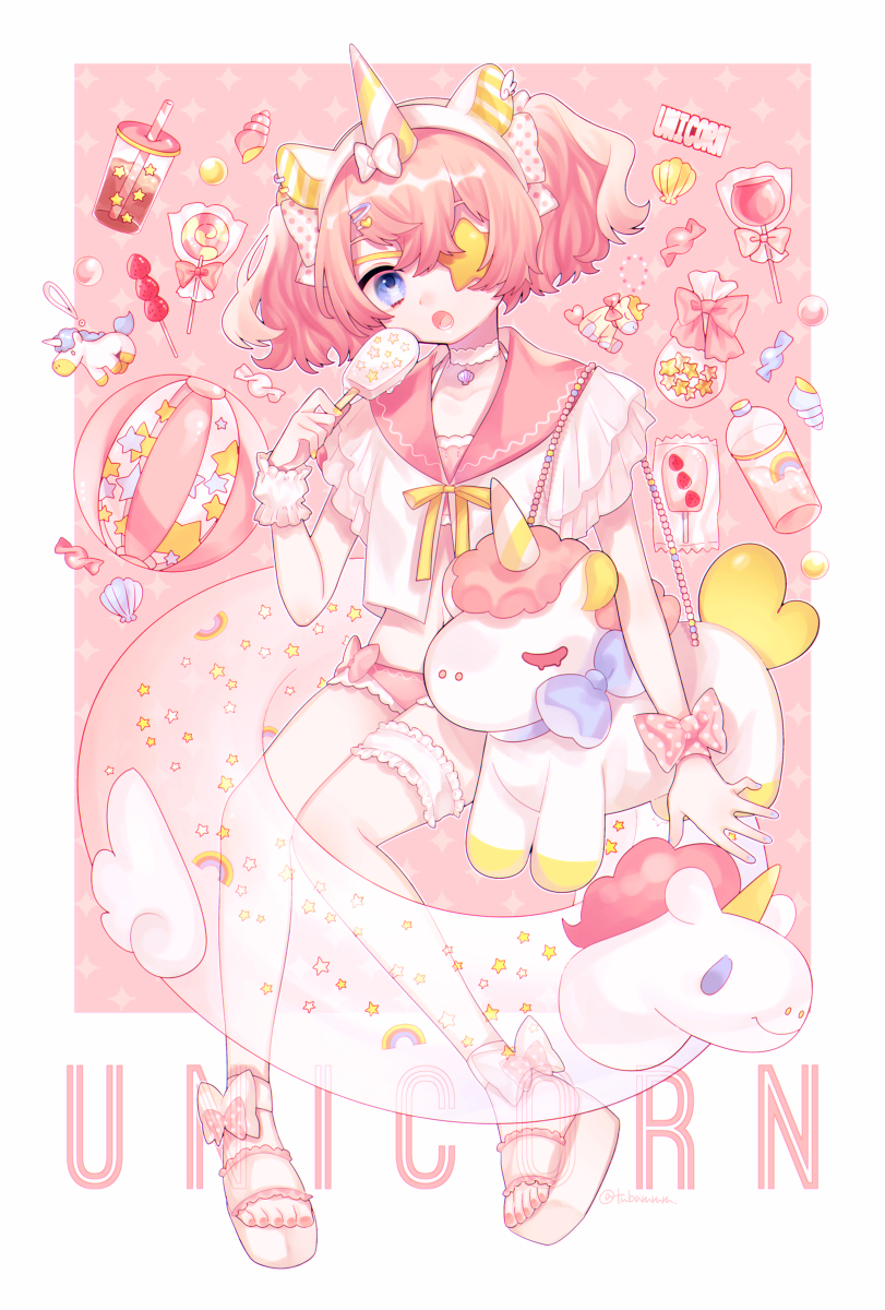 This is a pixiv picture whose title is サマー×ユニコーンちゃん.