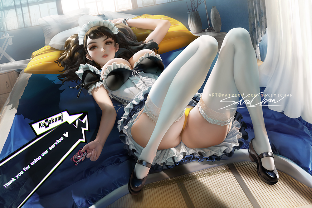 This is a pixiv picture whose title is 川上貞代女佣 Kawakami maid pinup.