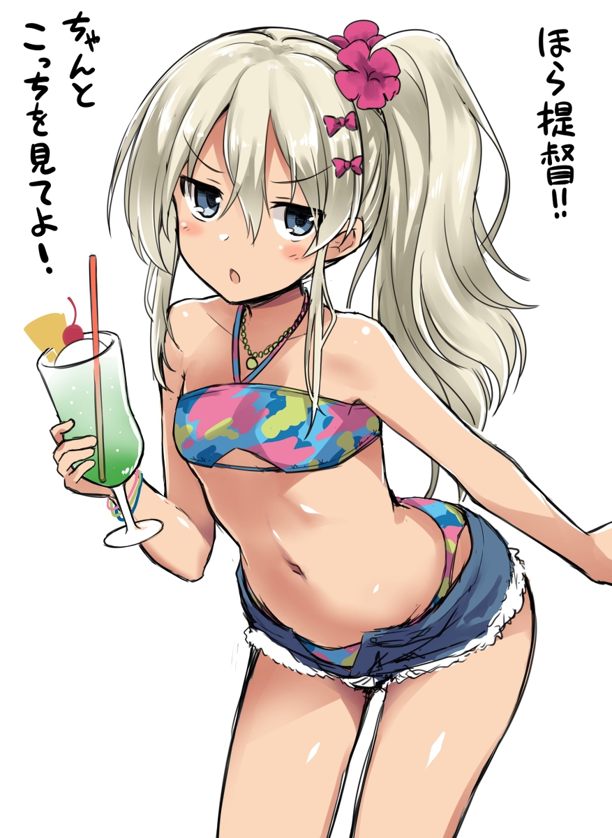 This is a pixiv picture whose title is グレカーレちゃんの水着カワイイ！！.