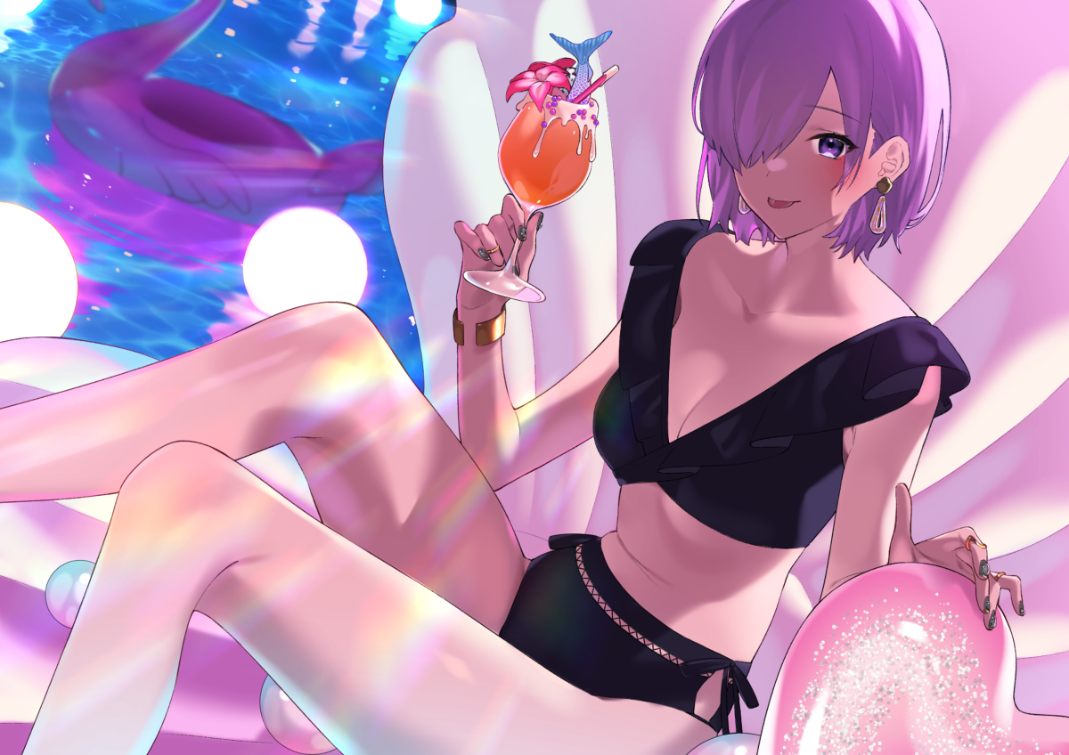 This is a pixiv picture whose title is ナイトプール.