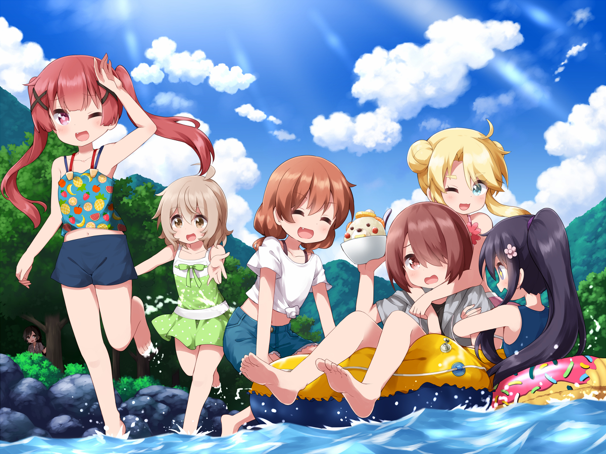 This is a pixiv picture whose title is かわべに　てんしが　まいおりた！.