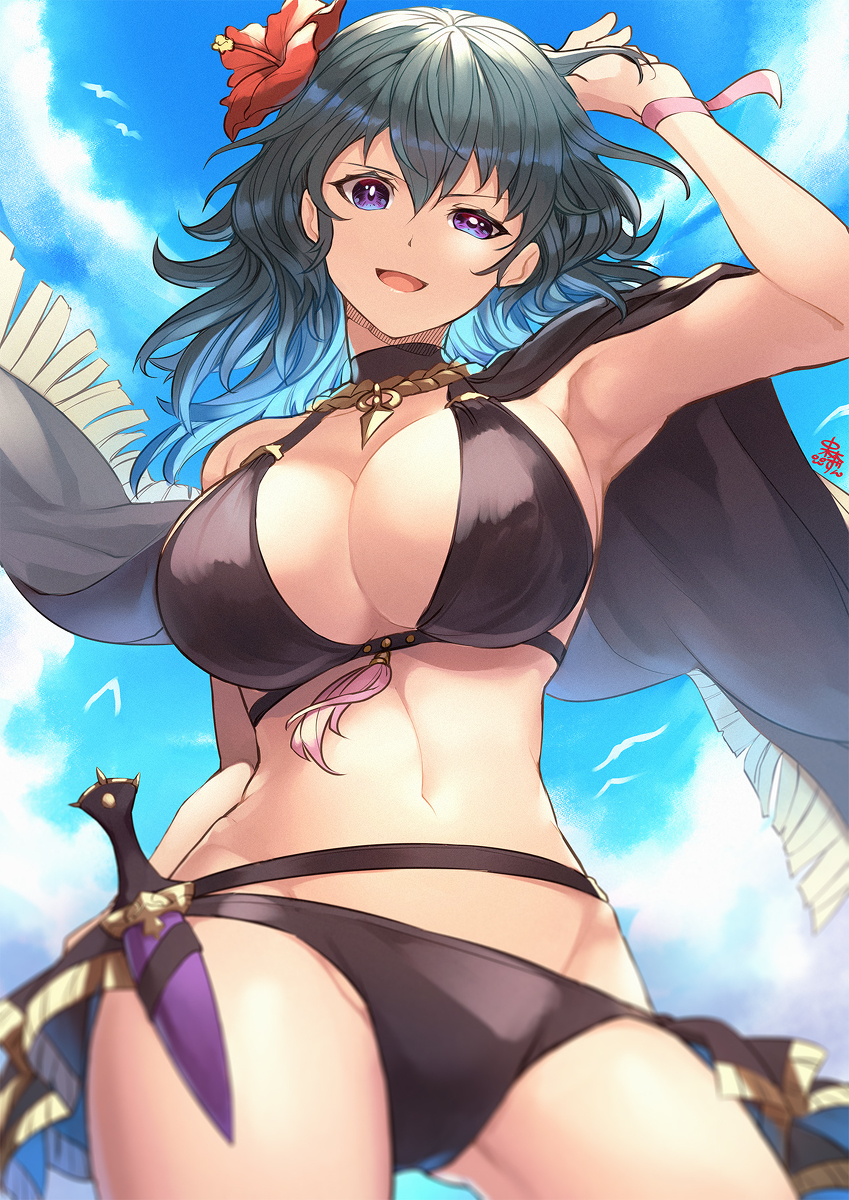 This is a pixiv picture whose title is 【FE】水着ベレス【風花雪月】.