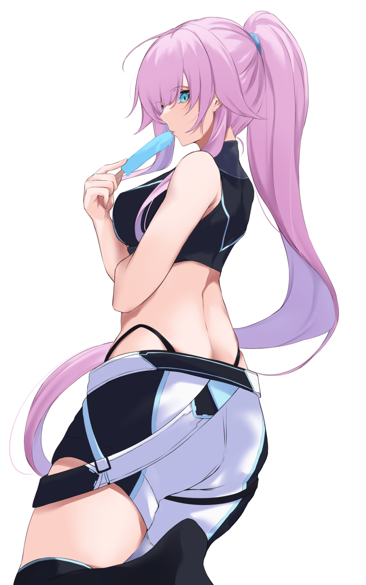 This is a pixiv picture whose title is ポニーテールとアイス.