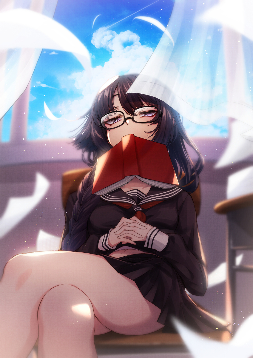 This is a pixiv picture whose title is 眠そうな新田さん.