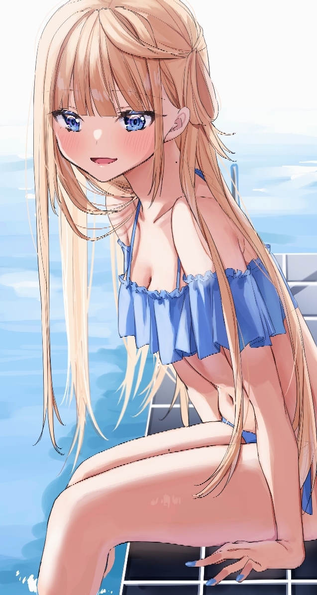 This is a pixiv picture whose title is 水、冷たいですね…….
