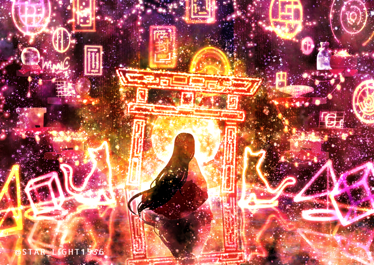This is a pixiv picture whose title is 電脳巫女.