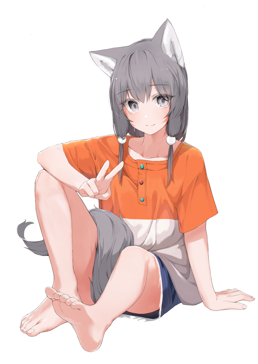 This is a pixiv picture whose title is ひかえめオオカミピース.