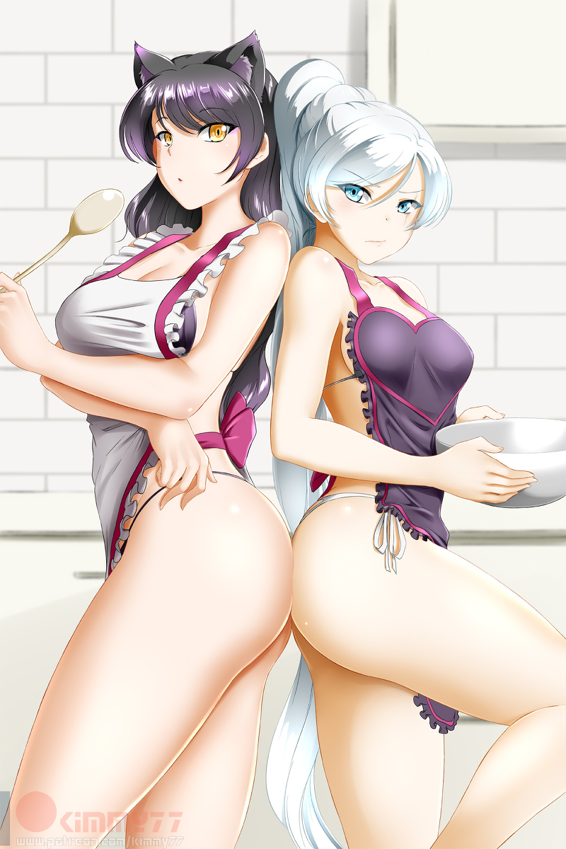 This is a pixiv picture whose title is RWBY Blake and Weiss.