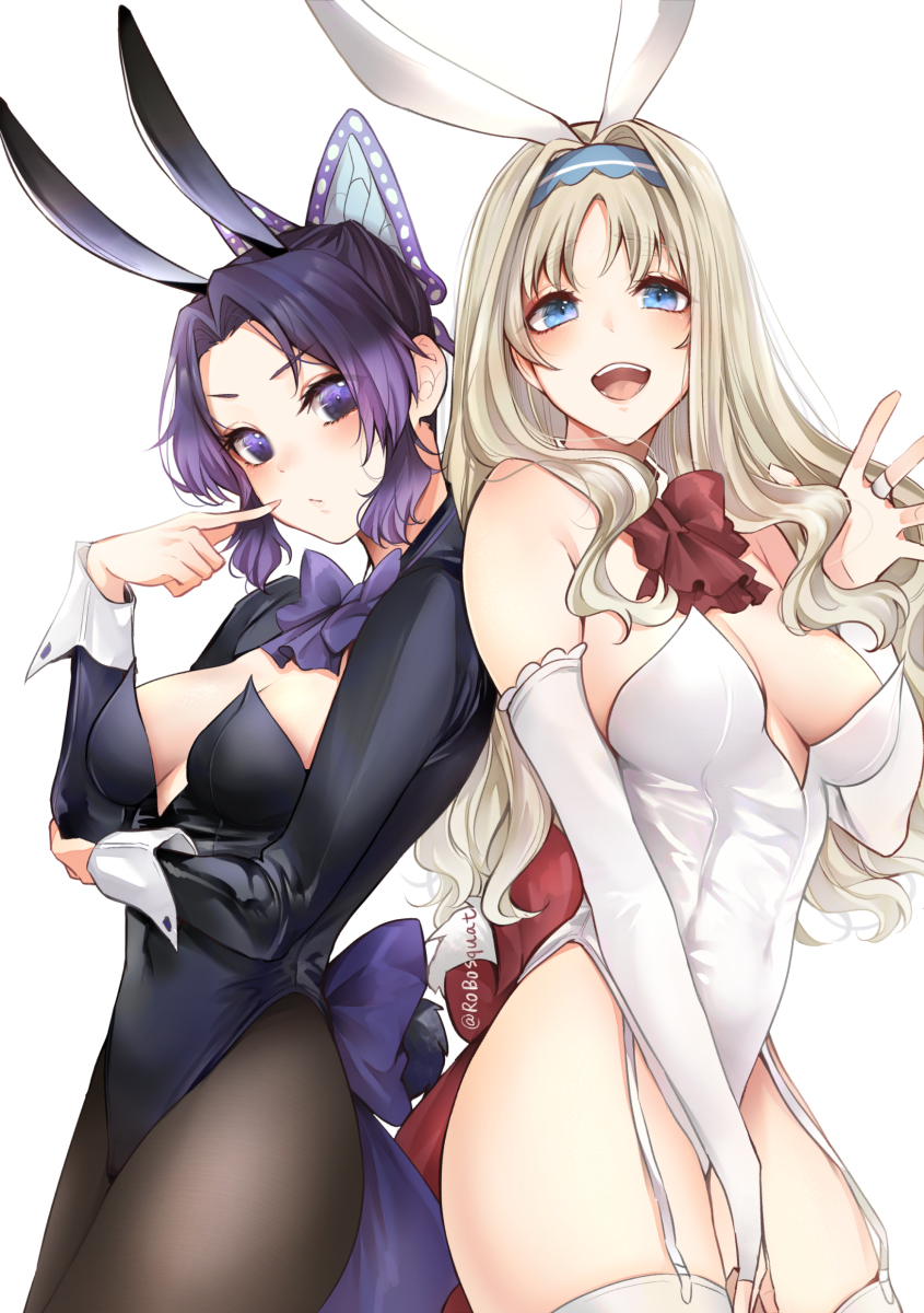 This is a pixiv picture whose title is バニーガールココロとしのぶ.