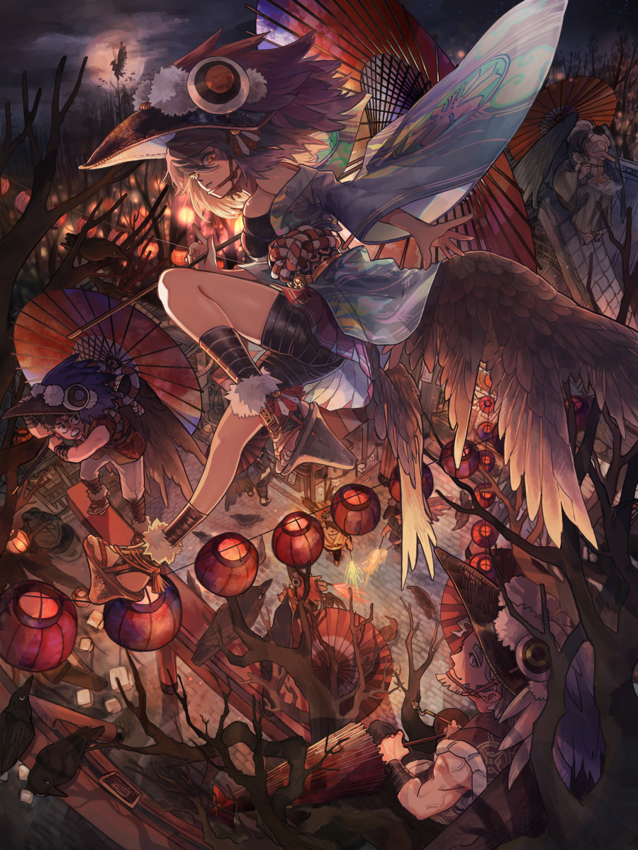 This is a pixiv picture whose title is 晩秋烏-天狗祭.