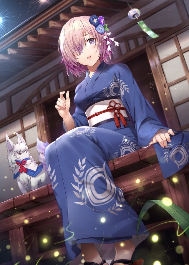This is a pixiv picture whose title is マシュ浴衣.