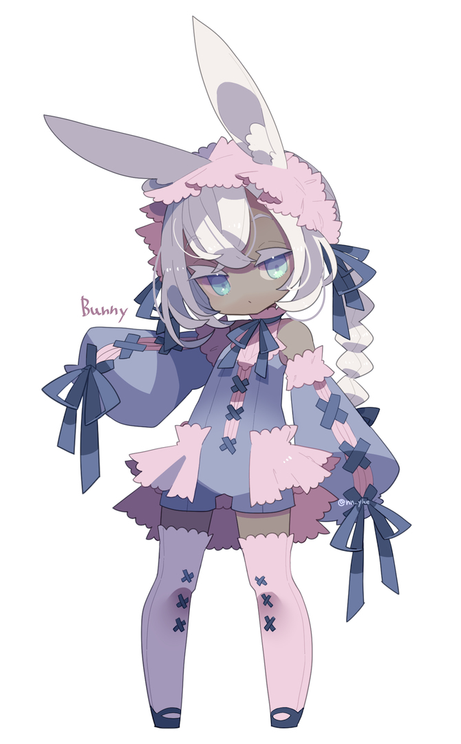 This is a pixiv picture whose title is 【オリジナル】褐色バニーちゃん.