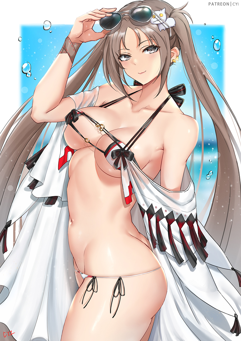 This is a pixiv picture whose title is 水着虞美人.
