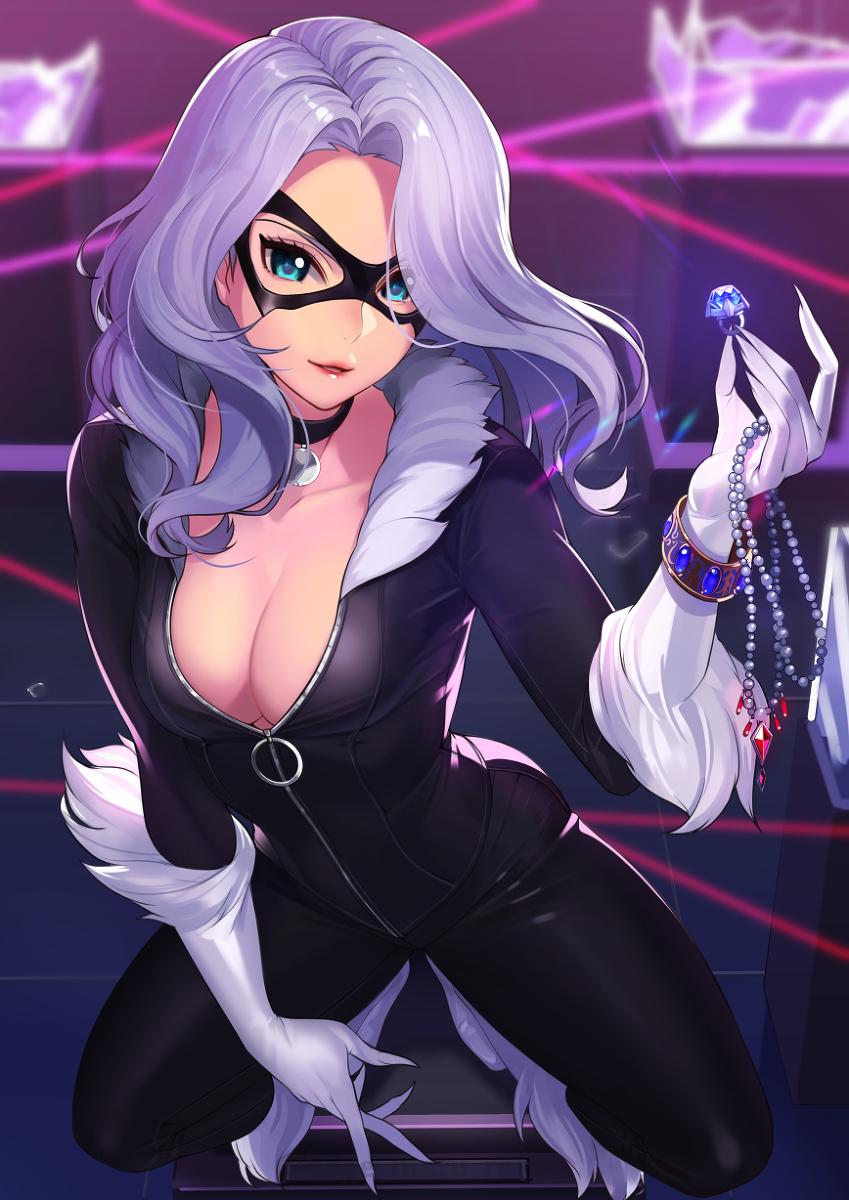 This is a pixiv picture whose title is Black Cat：Felicia Hardy.