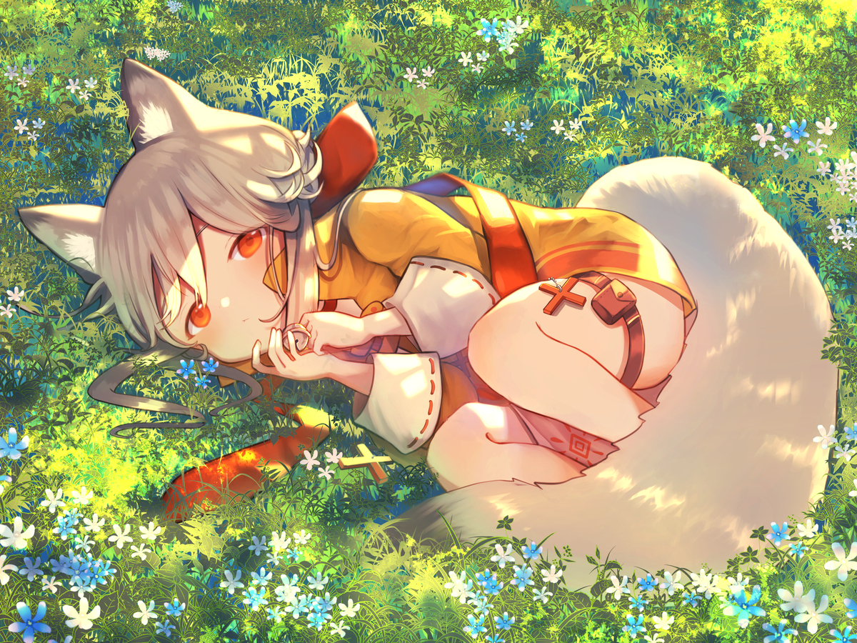 This is a pixiv picture whose title is 創作うちの狐ちゃん.