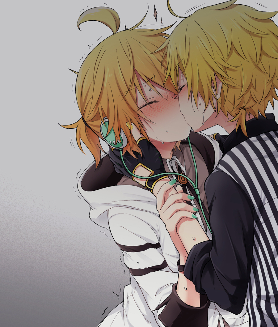 This is a pixiv picture whose title is 【腐】キス.