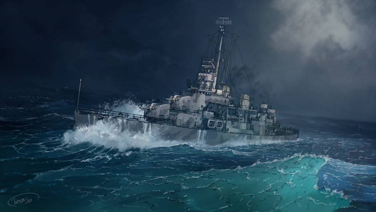 This is a pixiv picture whose title is USS Fletcher.