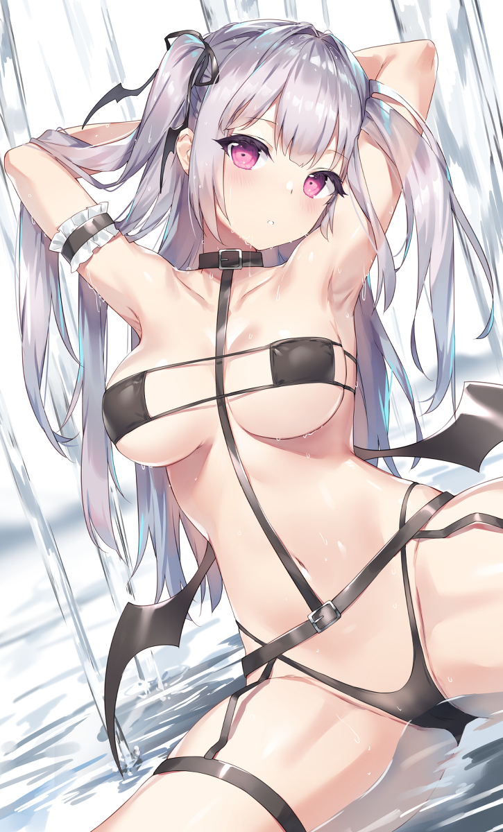 This is a pixiv picture whose title is 子悪魔水着.