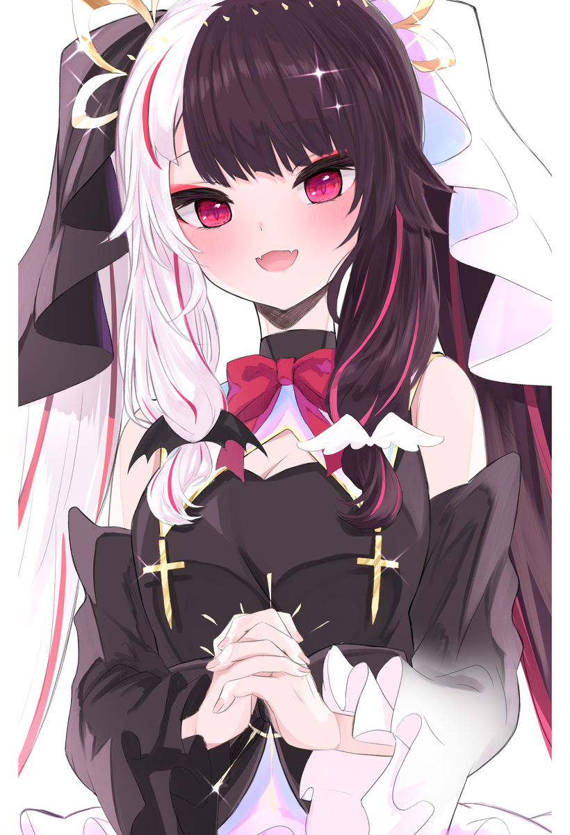 This is a pixiv picture whose title is 天使と悪魔.