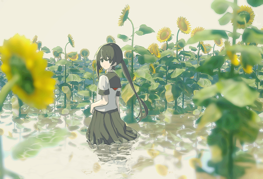 This is a pixiv picture whose title is 溺れるひまわり.