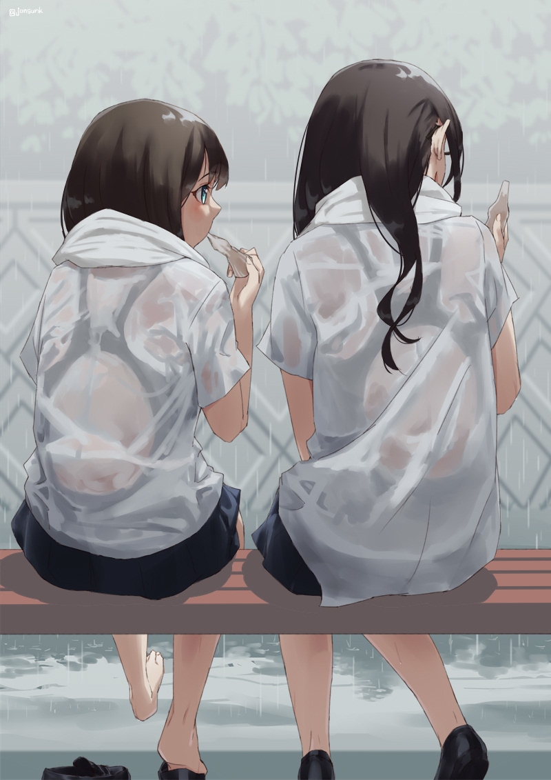 This is a pixiv picture whose title is 部活バレてる二人組.