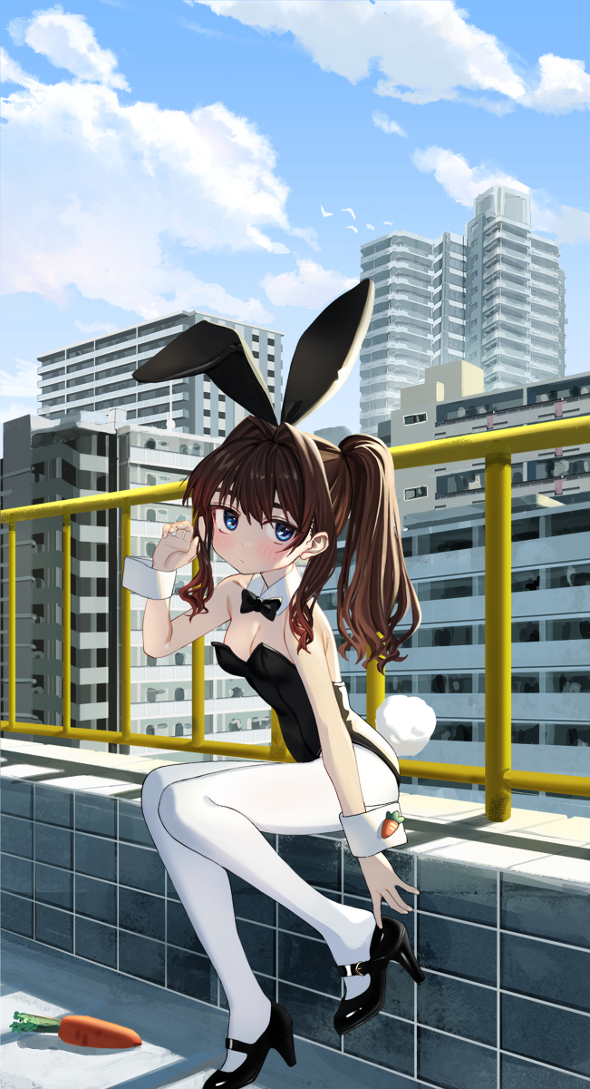 This is a pixiv picture whose title is Bunny's in the sky.