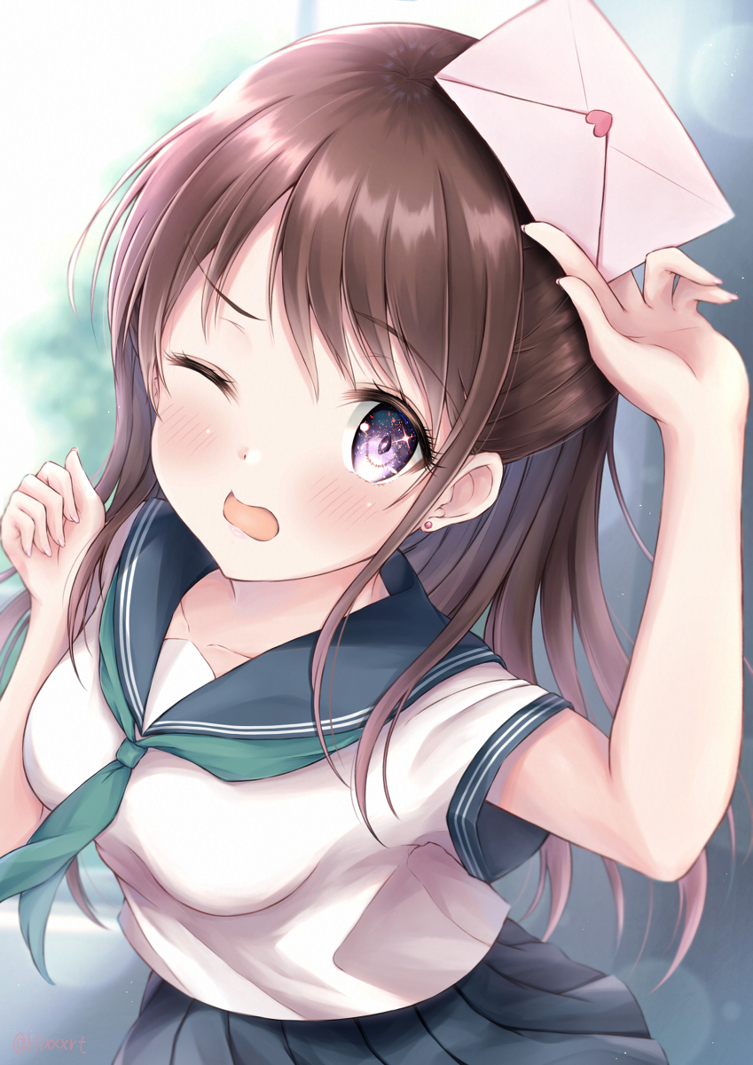 This is a pixiv picture whose title is 「君に届けえええっ！」.