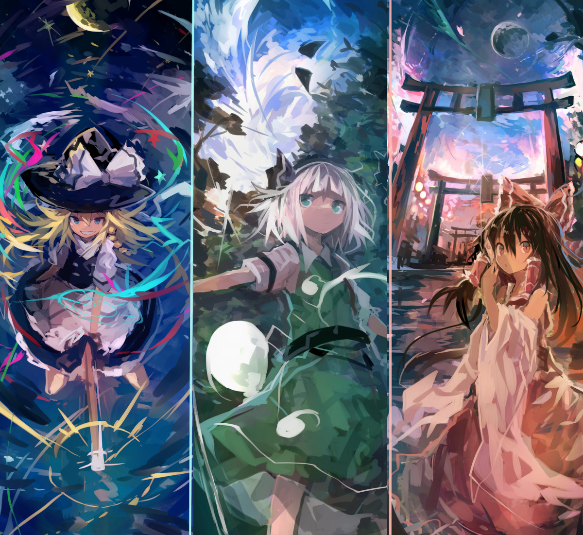 This is a pixiv picture whose title is チーム東方鬼形獣.