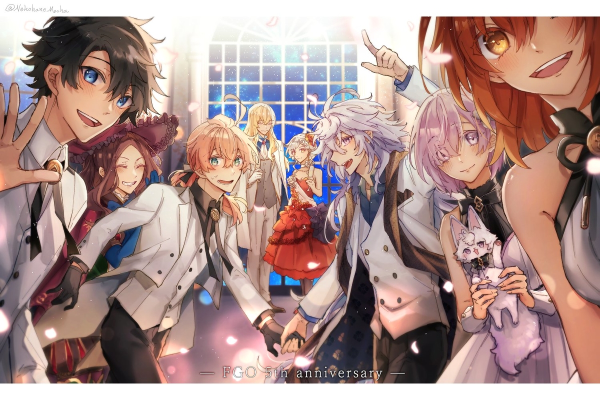 This is a pixiv picture whose title is FGO5周年.