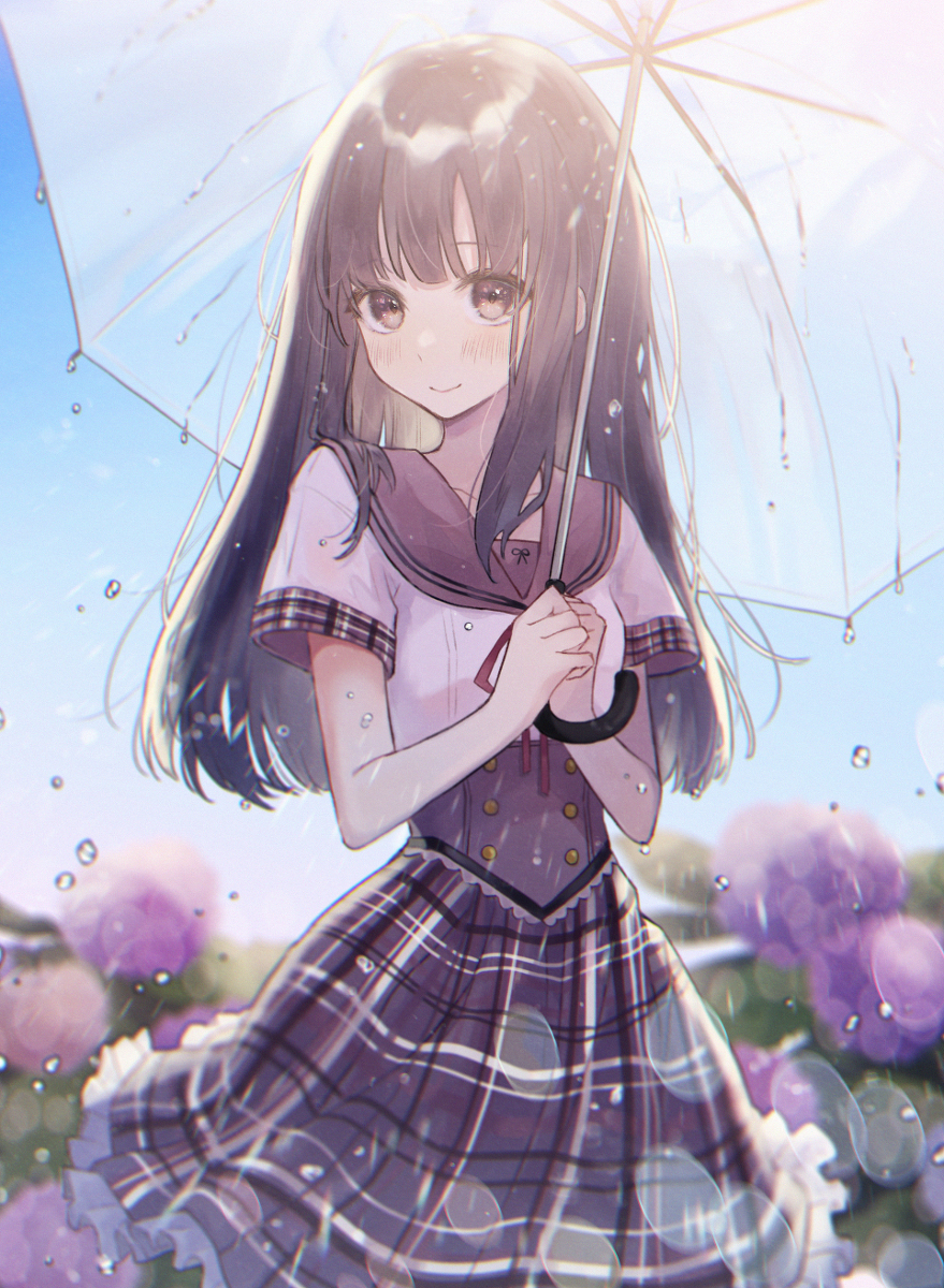 This is a pixiv picture whose title is 梅雨明けの紫.