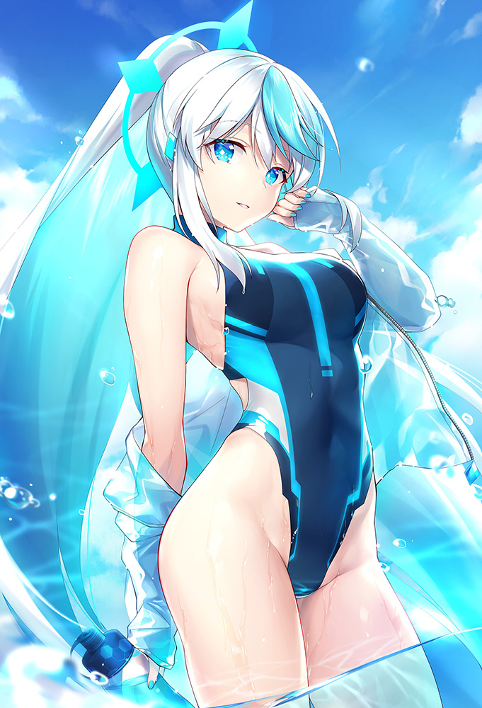 This is a pixiv picture whose title is 水着エウレカさん.