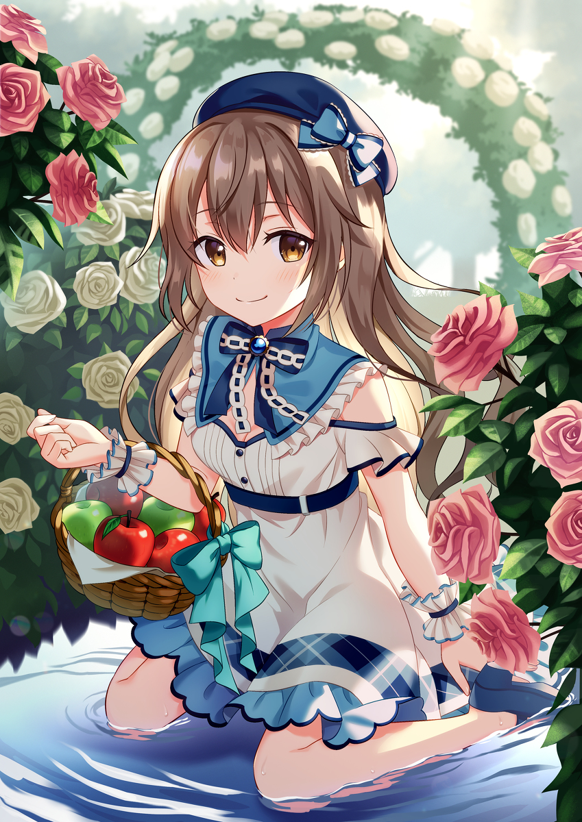 This is a pixiv picture whose title is 薔薇園の少女.
