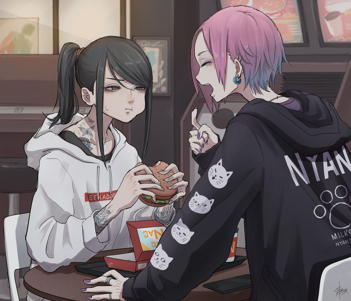 This is a pixiv picture whose title is ひとくち！.