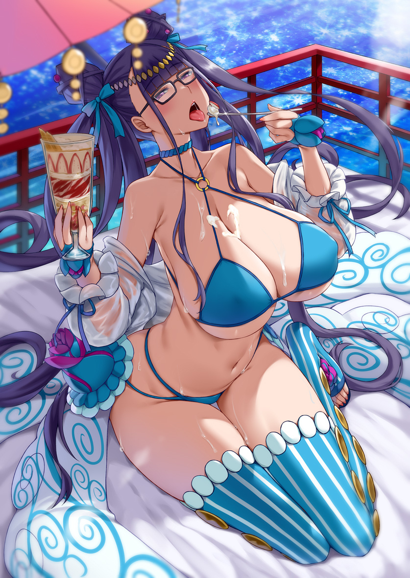 This is a pixiv picture whose title is 水着紫式部.