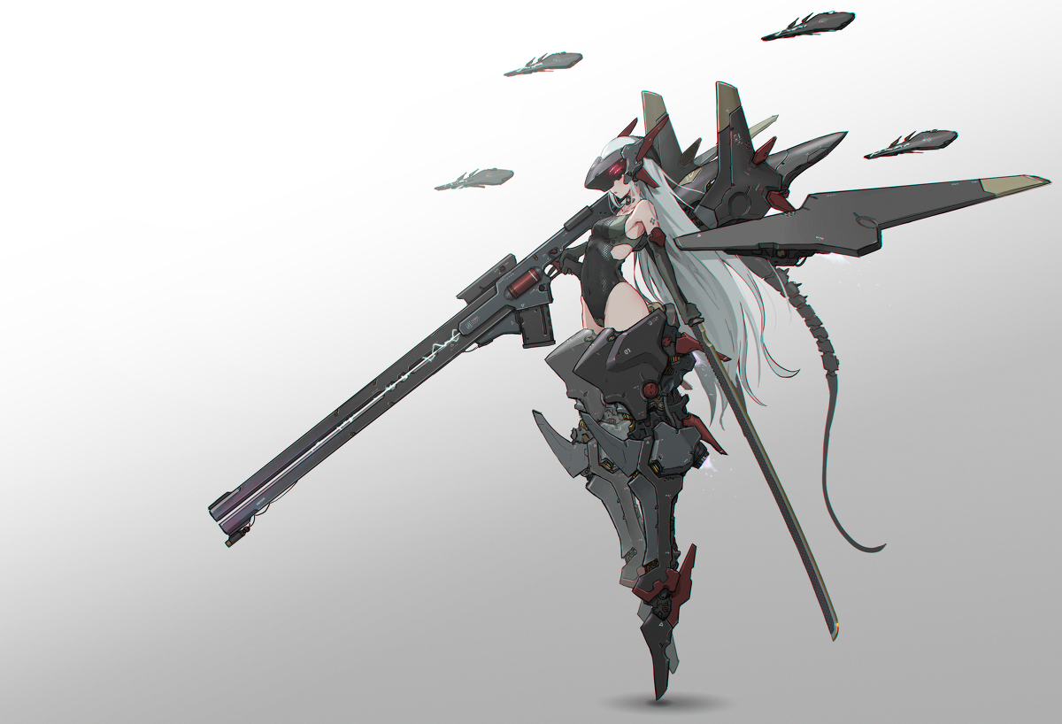 This is a pixiv picture whose title is ラスボスメカ少女j.