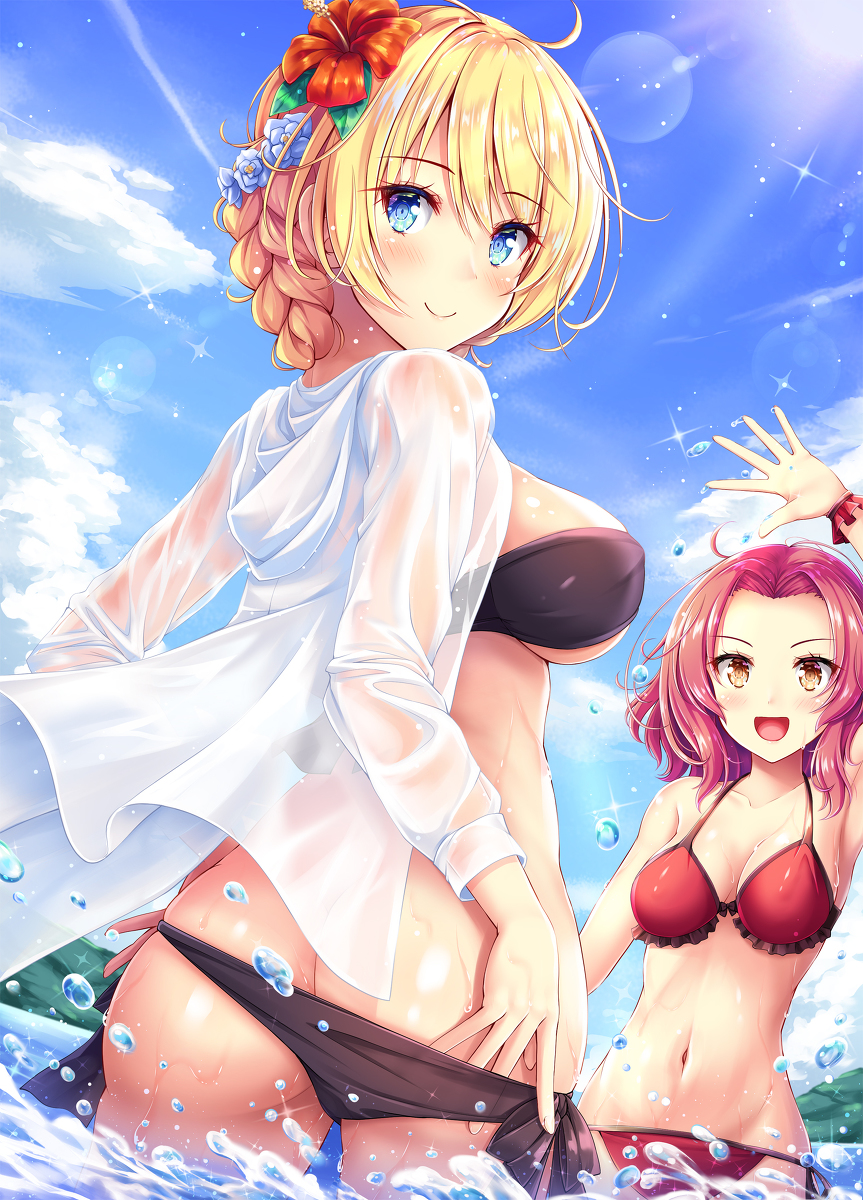 This is a pixiv picture whose title is 水着ダージリン.