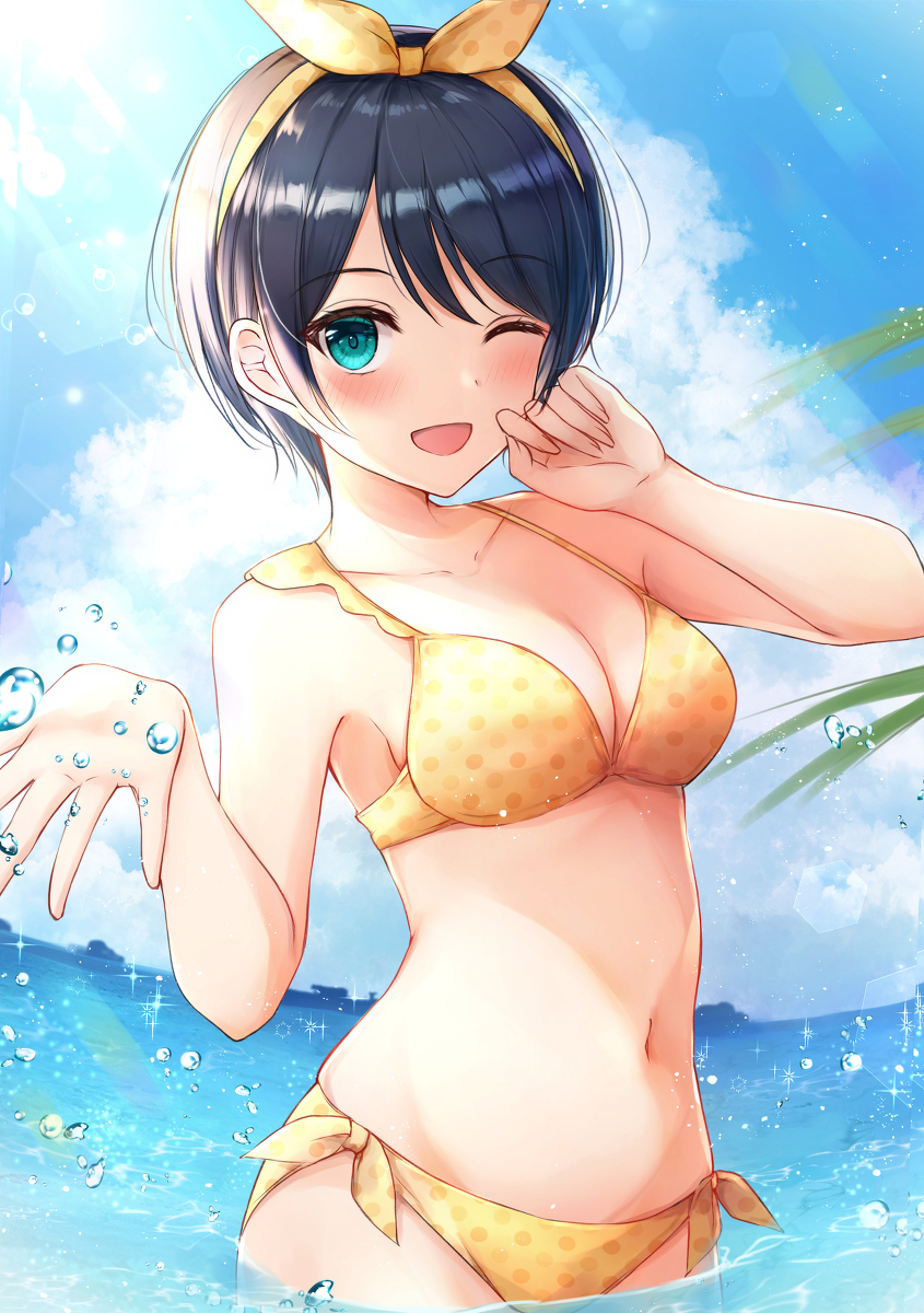 This is a pixiv picture whose title is 水着るかちゃん！.