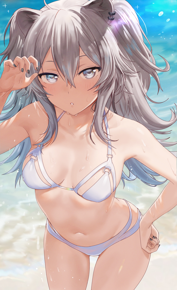 This is a pixiv picture whose title is 獅白ぼたん.