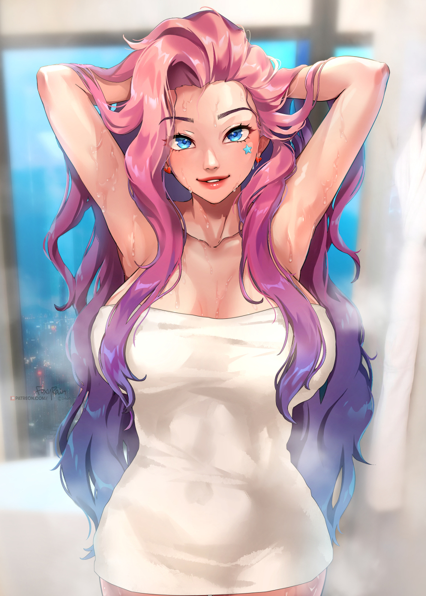 This is a pixiv picture whose title is Seraphine Shower Time.