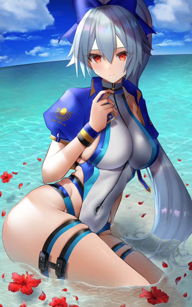 This is a pixiv picture whose title is 水着巴御前.