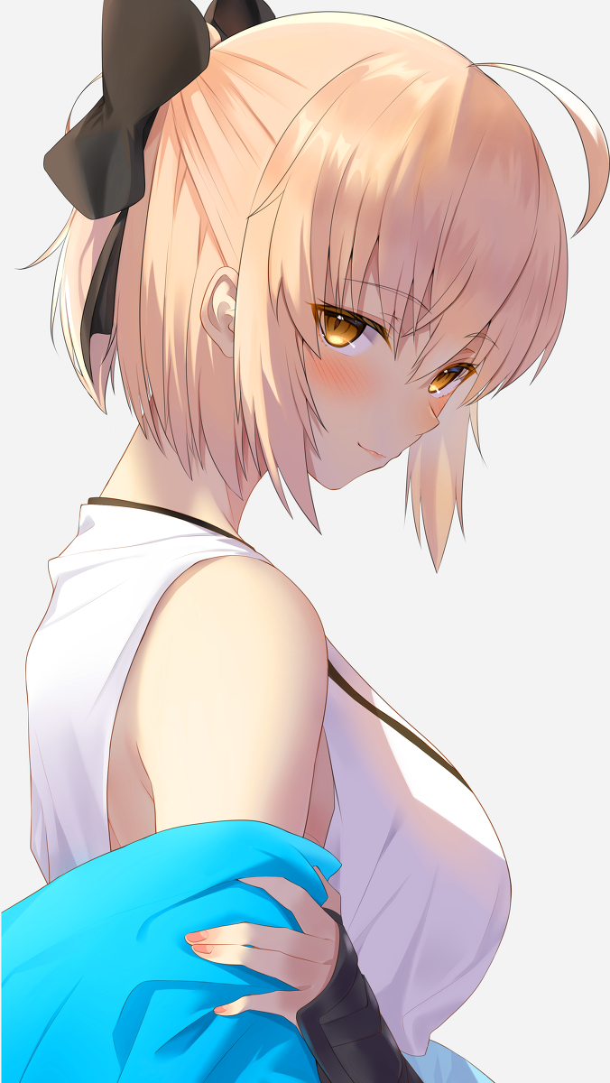 This is a pixiv picture whose title is 沖田さん💛.