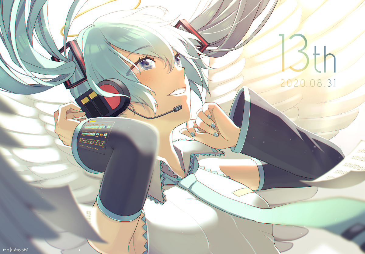 This is a pixiv picture whose title is ミクさん13周年！.