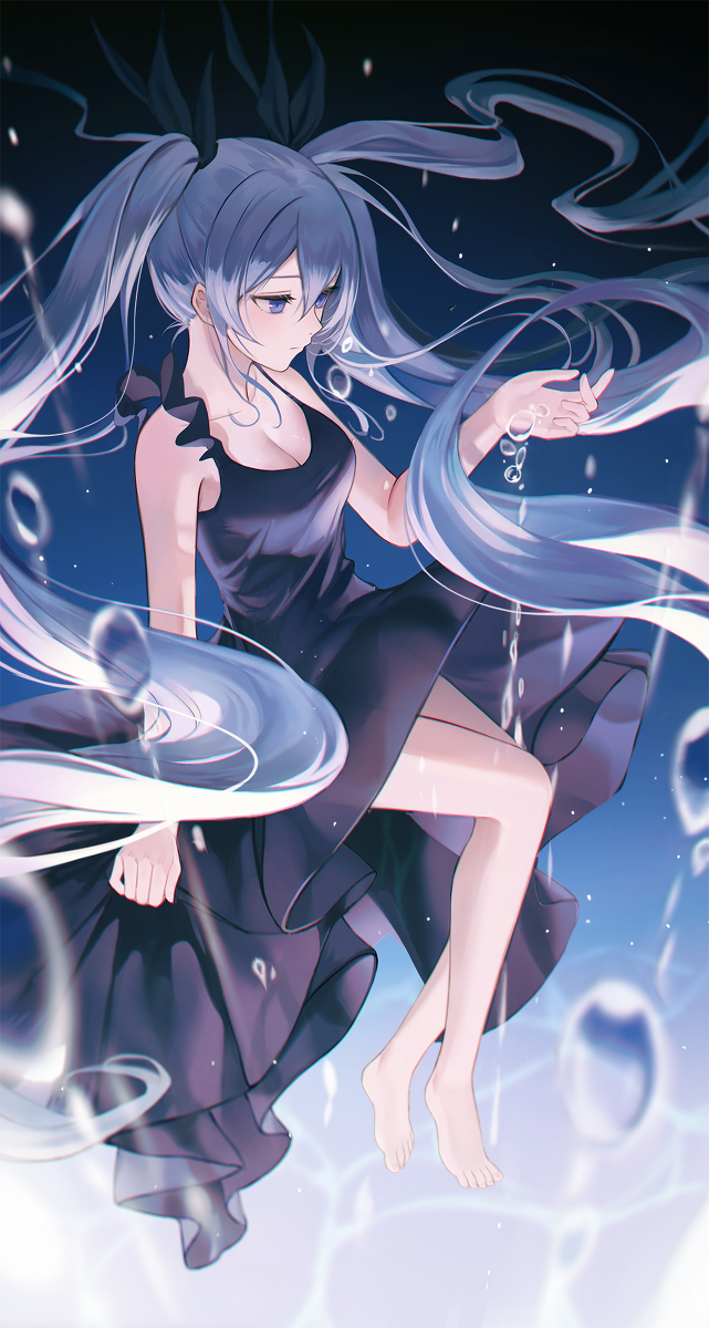 This is a pixiv picture whose title is 深海少女 Miku.