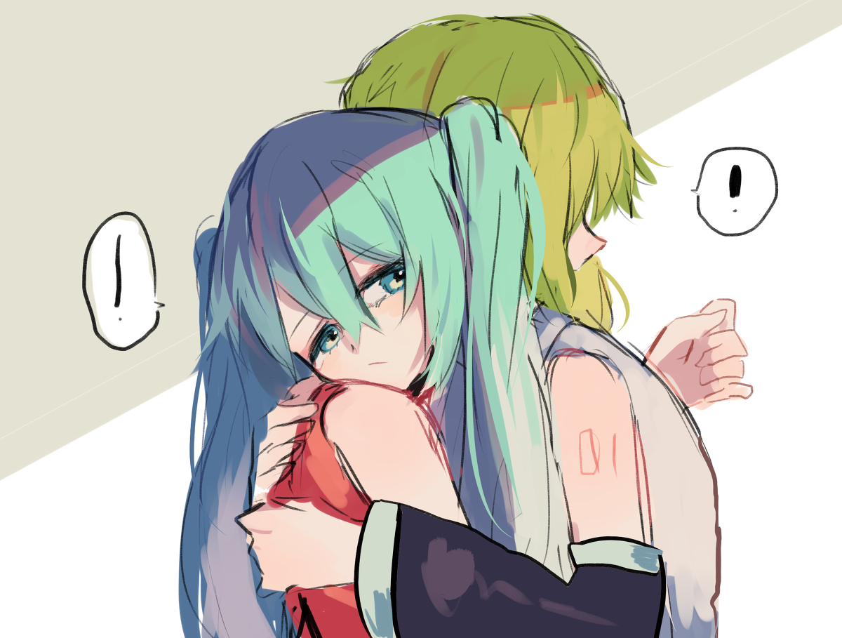 This is a pixiv picture whose title is GUMIKU GUMI x 初音ミク log21.