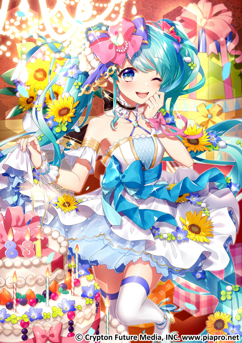 This is a pixiv picture whose title is 【ミクコレ】13th Birthday!.