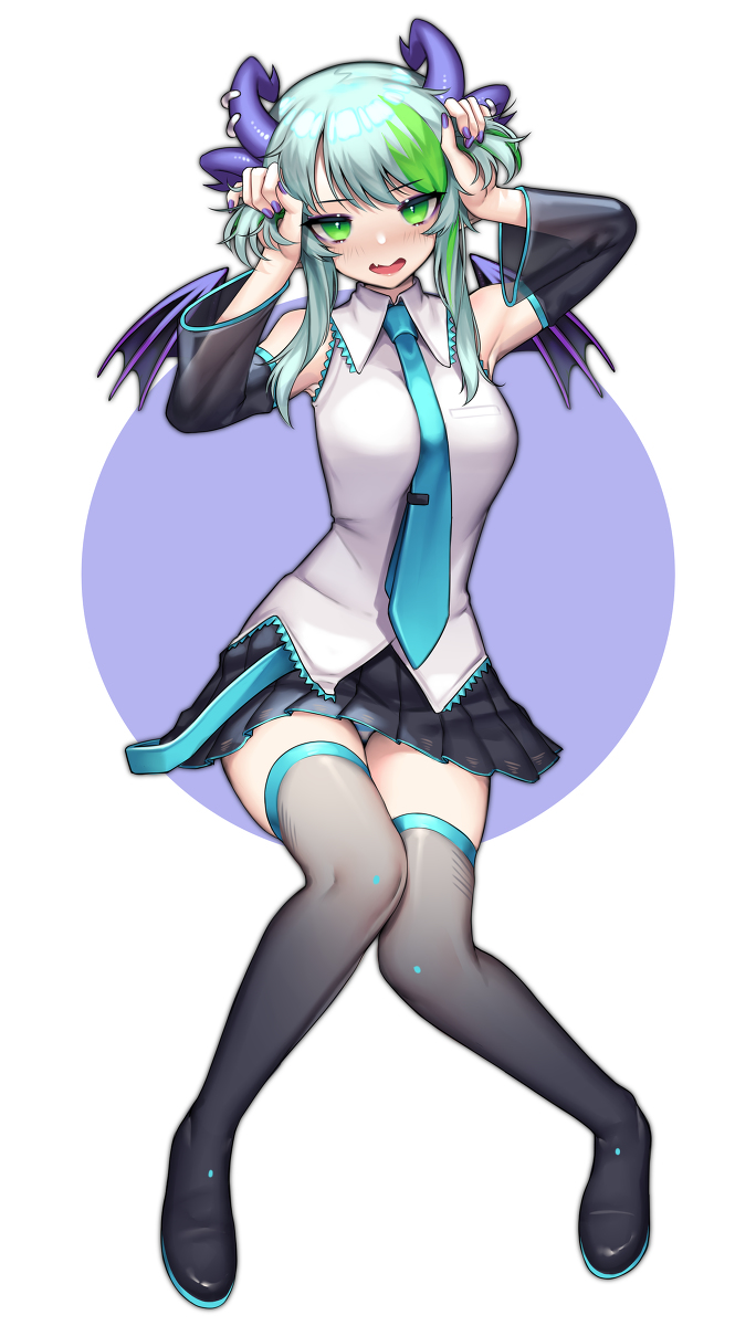 This is a pixiv picture whose title is Lich dressed as Miku.