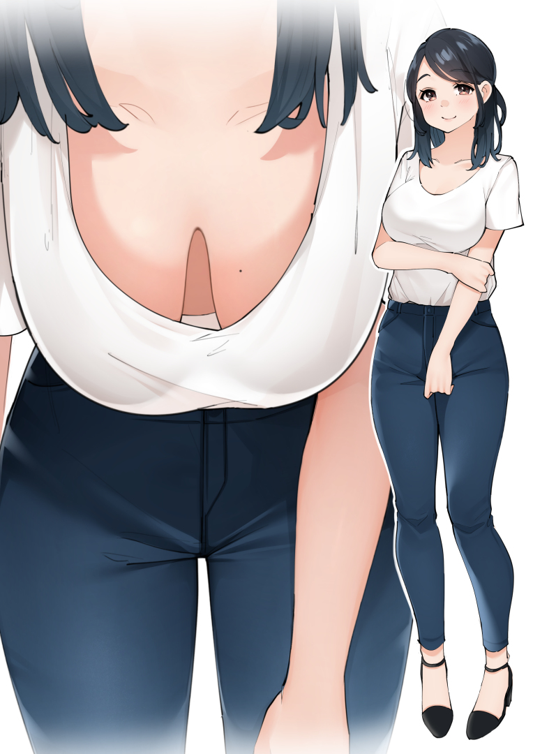 This is a pixiv picture whose title is 近所の奥さん.