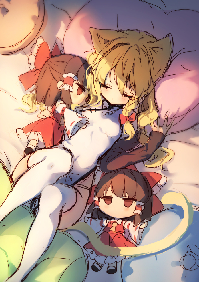 This is a pixiv picture whose title is 猫魔理沙ちゃん.