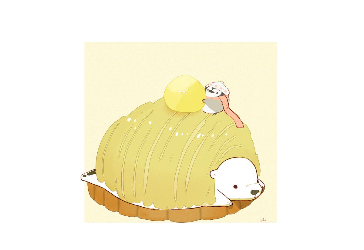 This is a pixiv picture whose title is しろくまモンブラン.
