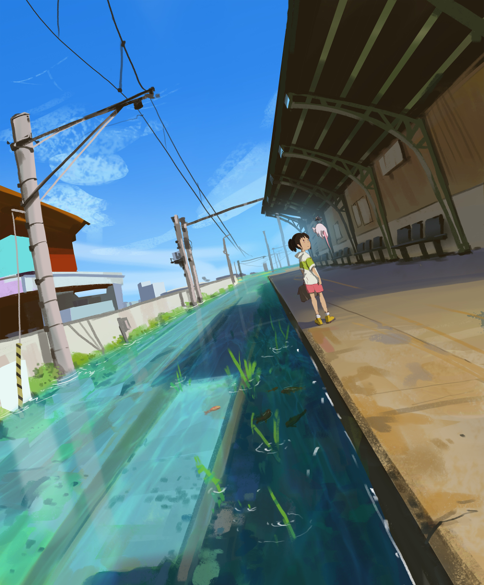 This is a pixiv picture whose title is Sea train.